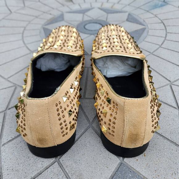 Asher Green Tonal Crystal Studded Suede Smoking Loafer Dress Shoes 14 - Picture 5 of 12